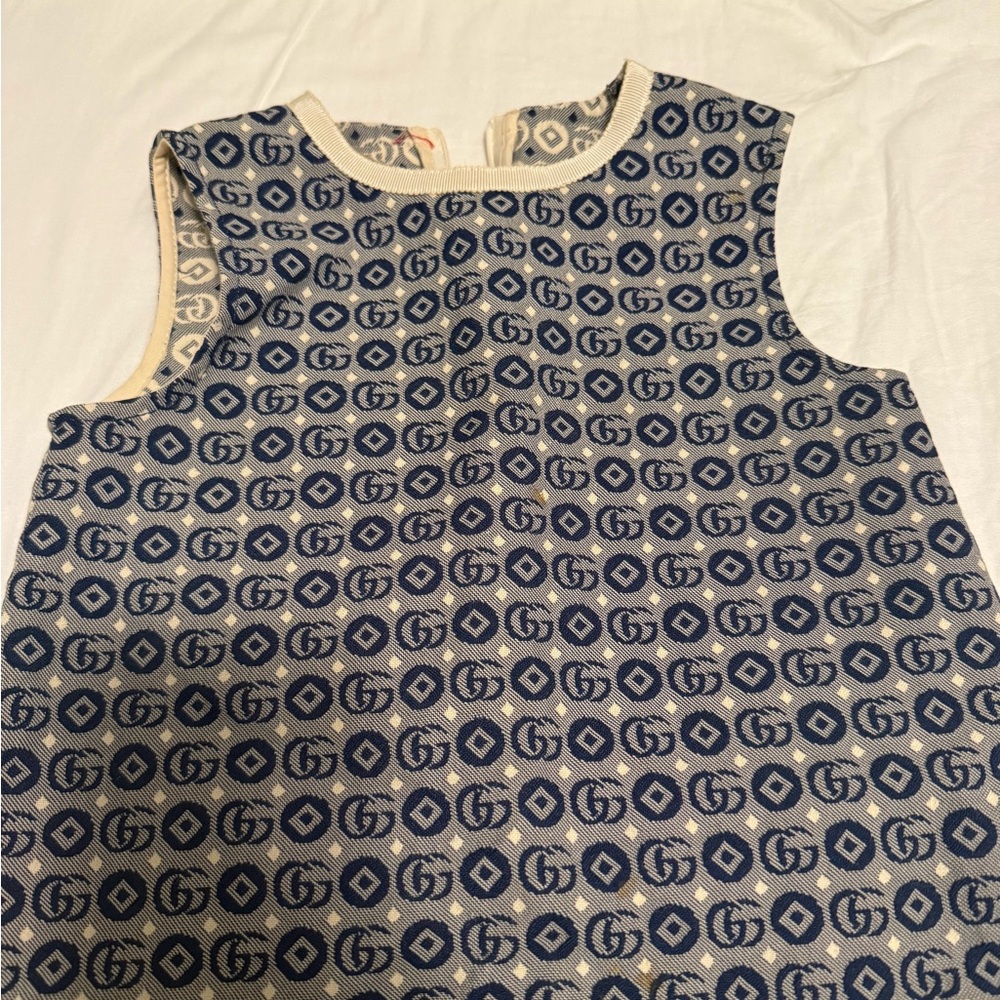Gucci Blue Sleeveless A-Line Dress - Picture 3 of 6